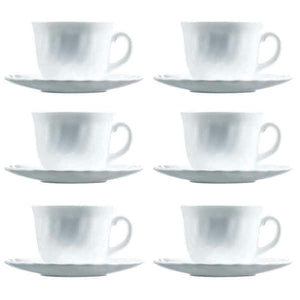Kaffeeservice mit Tassen- und Tellern Luminarc Trianon (6 pcs) in Weiß aus Glas