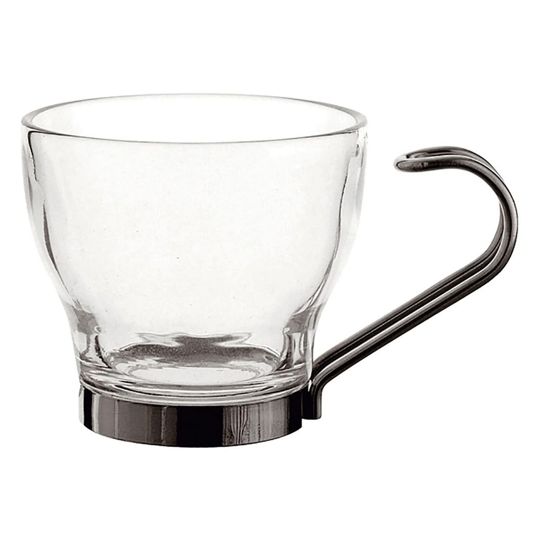Satz von Kaffeetassen Quid Durchsichtig Stahl Glas (110 ml) (3 Stück)
