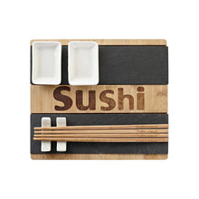 Lade das Bild in den Galerie-Viewer, Sushi-Set DKD Home Decor natürlich Schwarz Tafel Bambus (25 x 22 x 3 cm)
