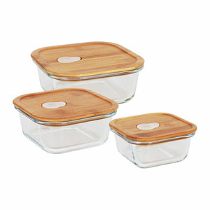 3-teiliges Set Lunchbox-Set Quttin Bambus Rechteckig/Quadratisch