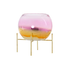 Lade das Bild in den Galerie-Viewer, Kerzenschale DKD Home Decor Rosa Metall Kristall Golden (19 x 19 x 20.5 cm)
