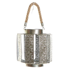 Lade das Bild in den Galerie-Viewer, Kerzenleuchter DKD Home Decor Silberfarben Metall Schnur (21 x 21 x 22 cm)
