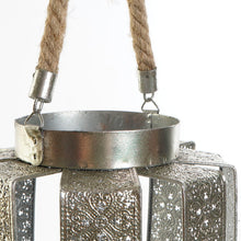 Lade das Bild in den Galerie-Viewer, Kerzenleuchter DKD Home Decor Silberfarben Metall Schnur (21 x 21 x 22 cm)
